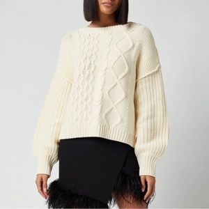 Free People Cream Cable Knit Sweater